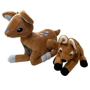 Bass Pro Shops Plush Deer Fawn Lot of 2 Realistic Wildlife Stuffed Animals 2010s